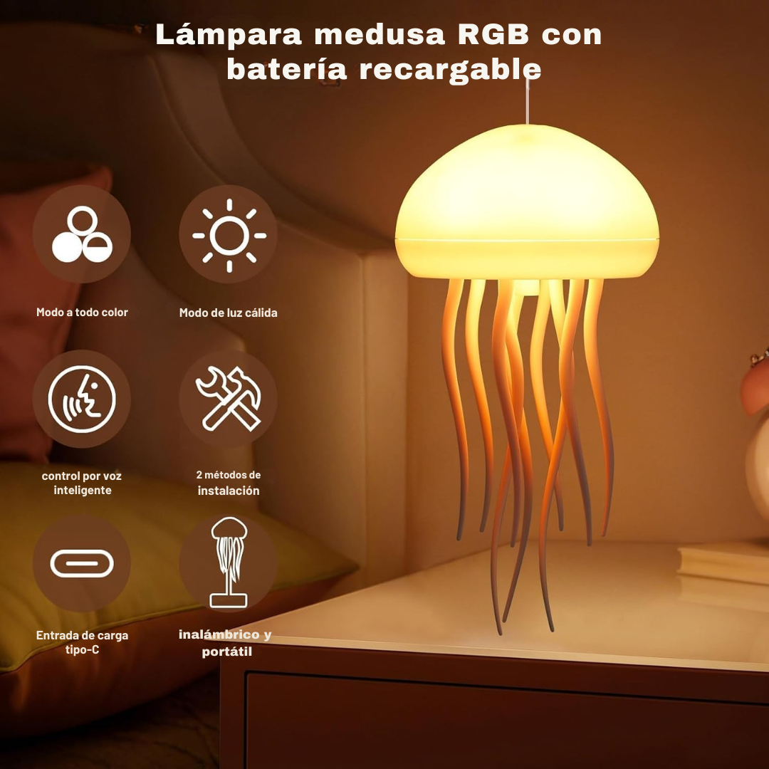 Lámpara Medusa LED RGB con Movimiento Animado