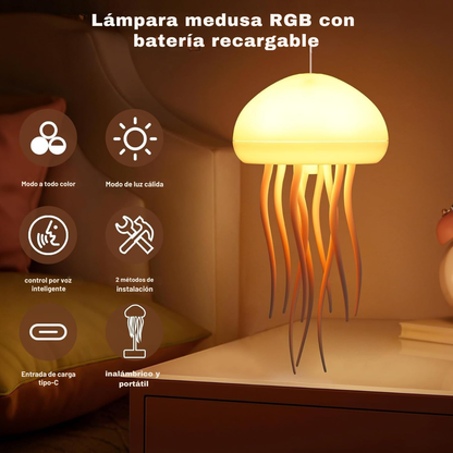 Lámpara Medusa LED RGB con Movimiento Animado